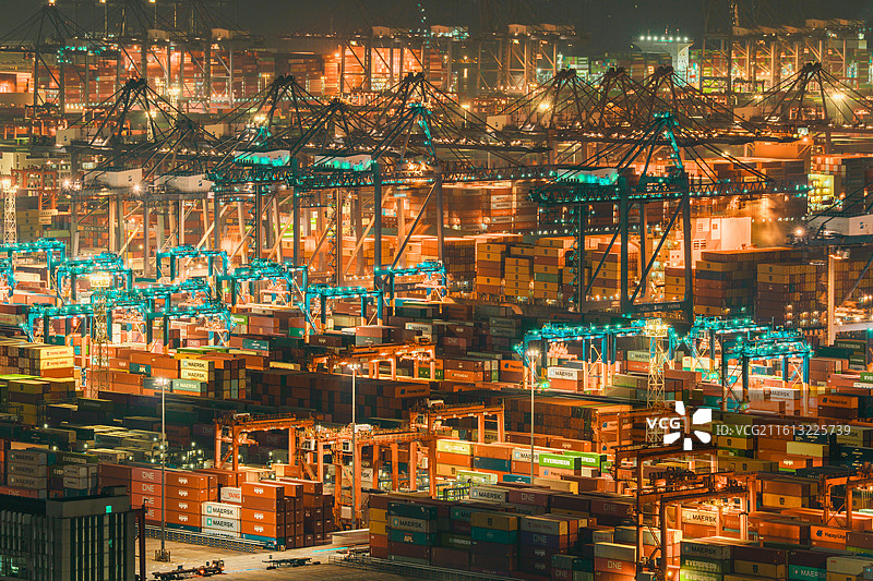 深圳盐田港夜景图片素材