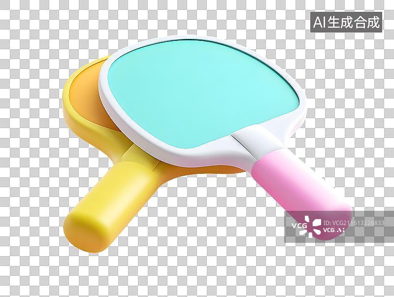 【AI数字艺术】彩色卡通乒乓球拍图片素材