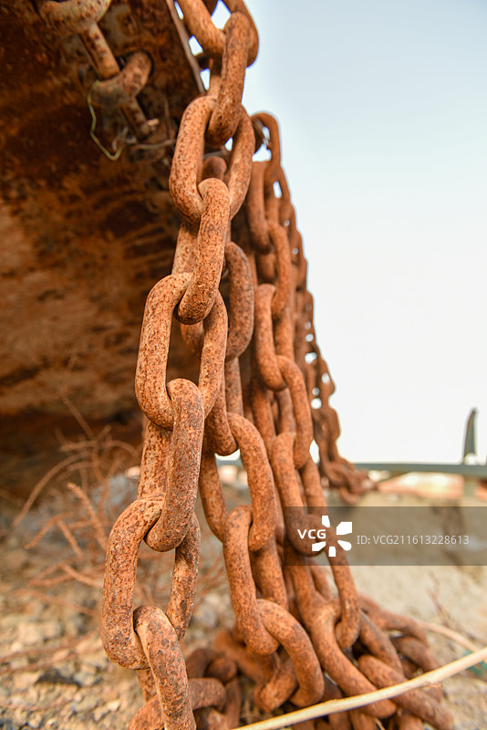 生锈的铁链特写图片素材