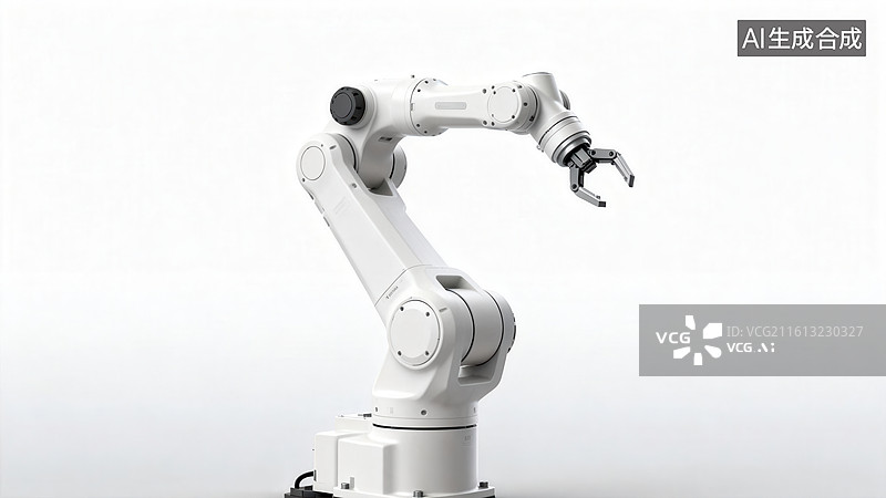 【AI数字艺术】白色机械臂特写图片素材