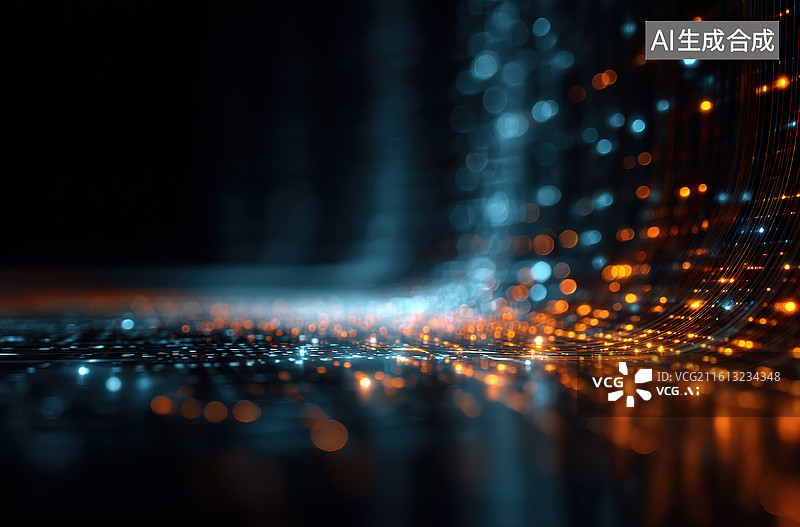 【AI数字艺术】光影交织的数字空间图片素材