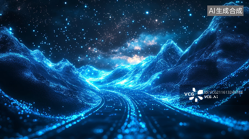【AI数字艺术】粒子虚拟 光线图片素材