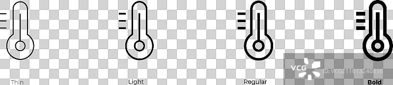 月经杯图标，细体、浅色、常规和粗体图片素材