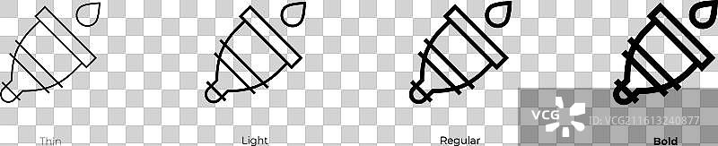 经期杯图标，细体、亮体、常规和粗体图片素材