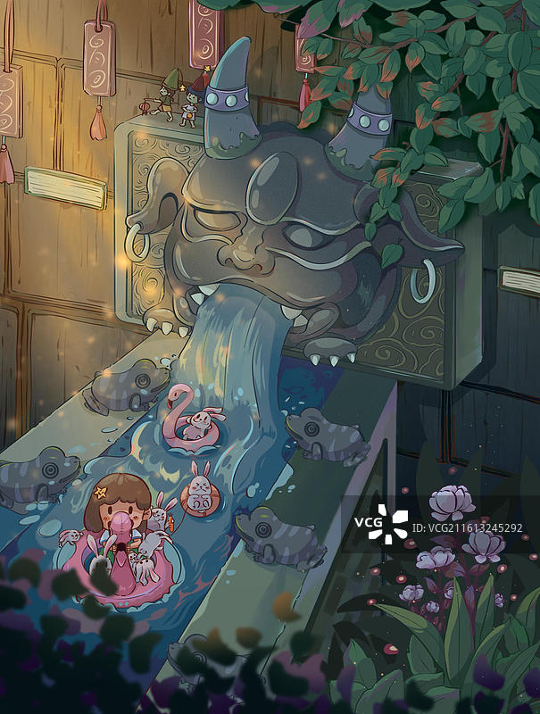 午后纳凉图片素材