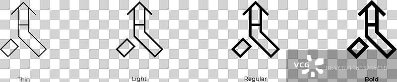 合并图标，细体、亮体、常规体和粗体样式图片素材