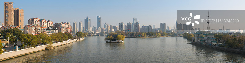 无锡京杭运河运河公园全景图图片素材