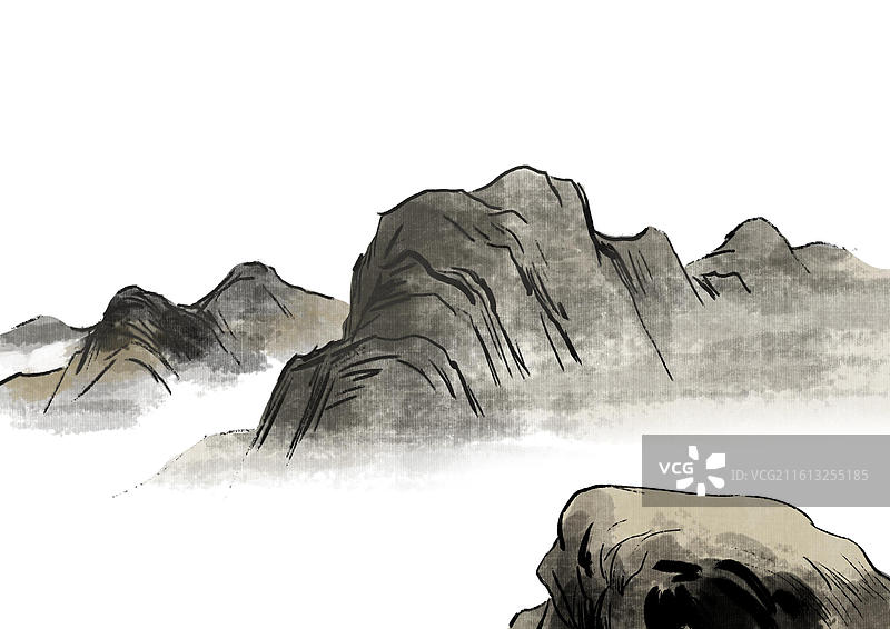 中国风新中式古风古典传统文化国学经典唐诗宋词中国画青绿山水田园风光日常生活趣味水墨插画图片素材