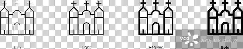 墨西哥图标，细体、浅色、常规和粗体样式图片素材
