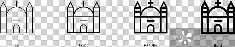 墨西哥图标，细体、浅色、常规和粗体样式图片素材