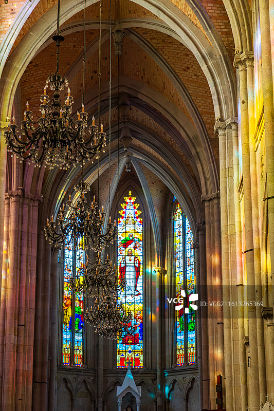 广州石室圣心大教堂内部图片素材