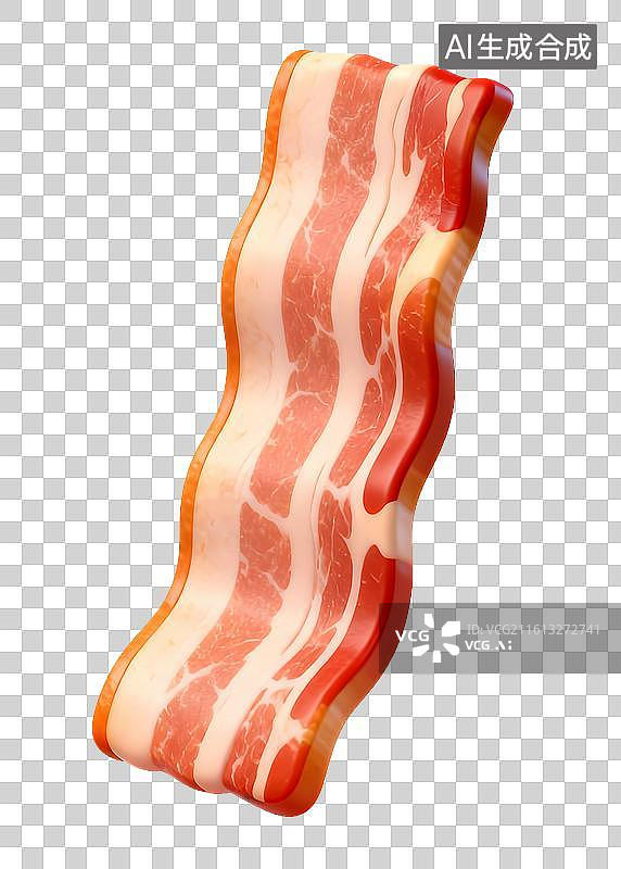 【AI数字艺术】一片熟制的培根肉片图片素材