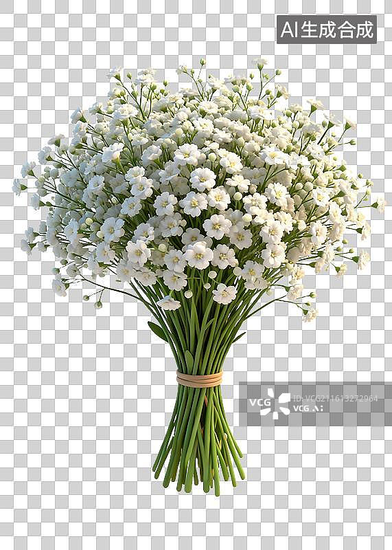 【AI数字艺术】白色满天星花束图片素材