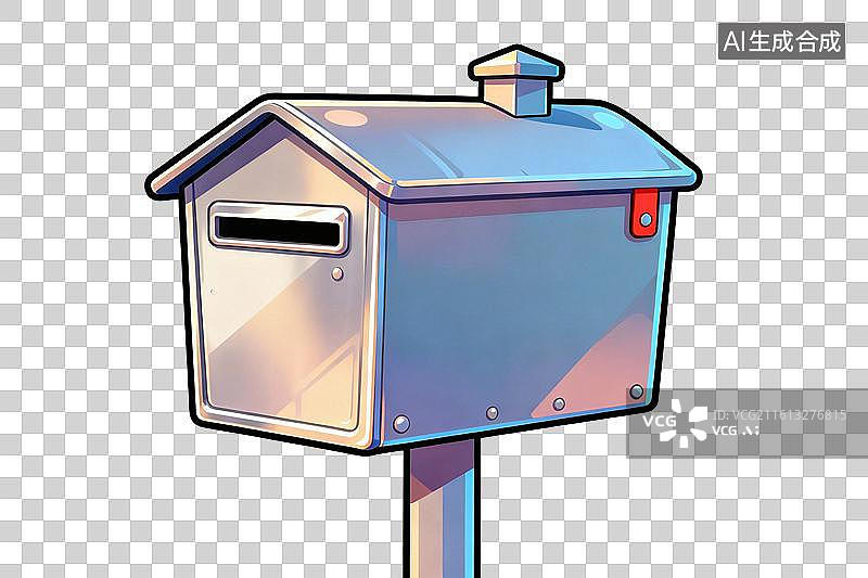 【AI数字艺术】卡通风格，一个信箱PNG格式的免扣元素图片素材