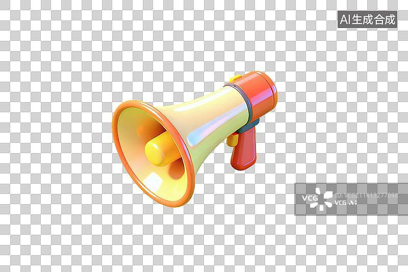 【AI数字艺术】卡通风格，一个喇叭扩音器PNG格式的免扣元素图片素材