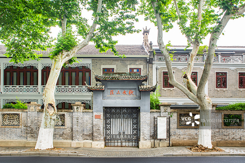 杭州 北山街 秋水山庄 历史建筑 古建筑 老建筑 传统中式古典建筑 老宅古宅 老房子 街景图片素材