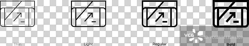混合图标，细体、浅色、常规和粗体样式图片素材