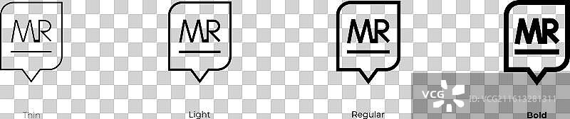 混合图标，细体、浅色、常规和粗体样式图片素材
