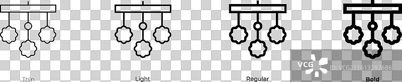 手机玩具图标，细、亮、常规和粗体样式图片素材