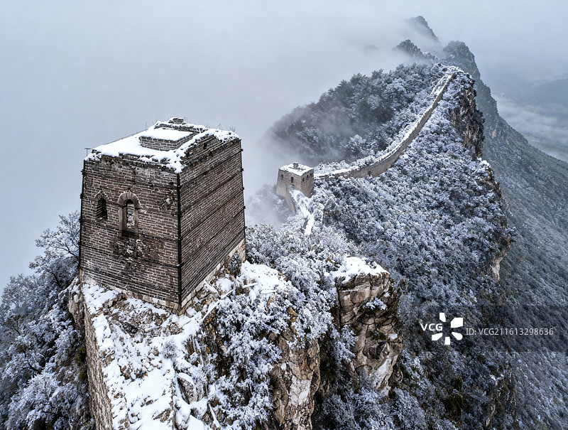 司马台长城雪图片素材