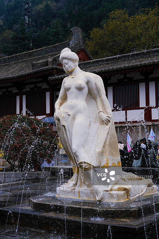 西安华清宫杨玉环雕像图片素材