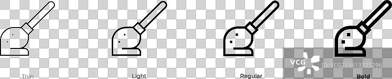 拖把图标，细、浅、常规和粗体风格设计图片素材