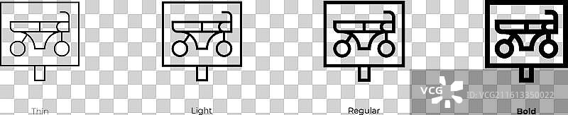 摩托车停车图标，细、亮、常规图片素材