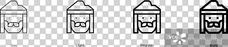 尼姆鲁特山图标，细体、浅色、常规和粗体图片素材