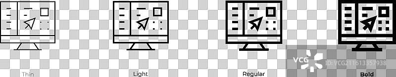 挂载图标，细体、常规和粗体样式图片素材