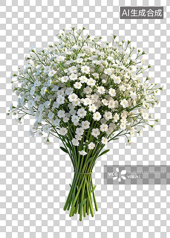 【AI数字艺术】白色满天星花束图片素材