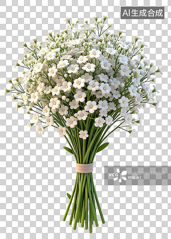 【AI数字艺术】白色满天星花束图片素材