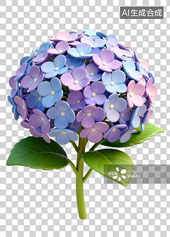 【AI数字艺术】多彩绣球花3D渲染图图片素材