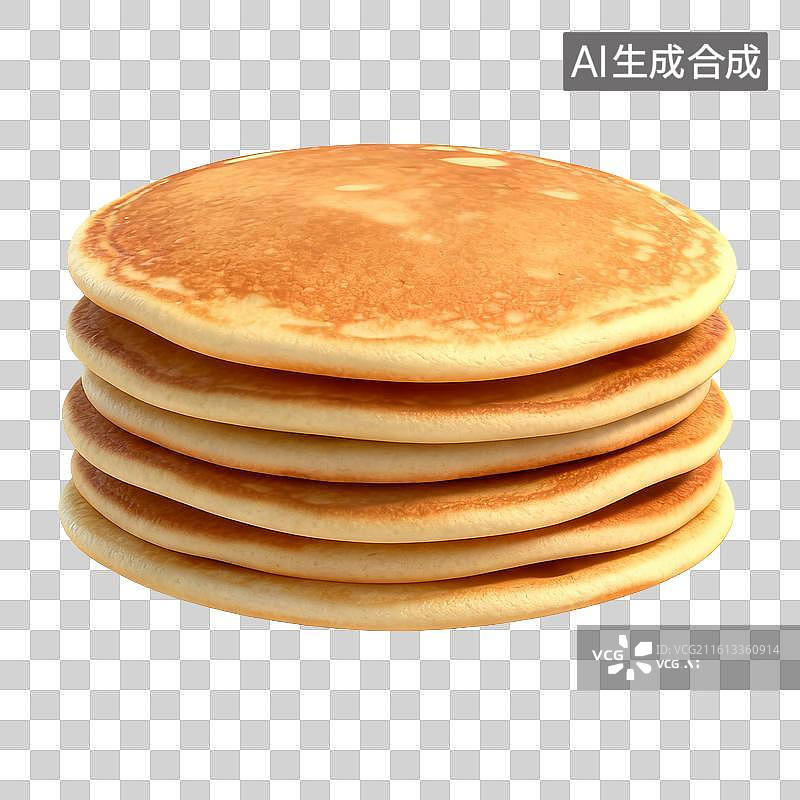 【AI数字艺术】一盘金黄松软的煎饼堆叠图片素材