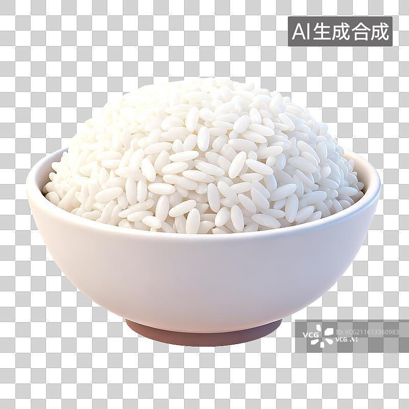 【AI数字艺术】白碗装着的熟白米饭图片素材