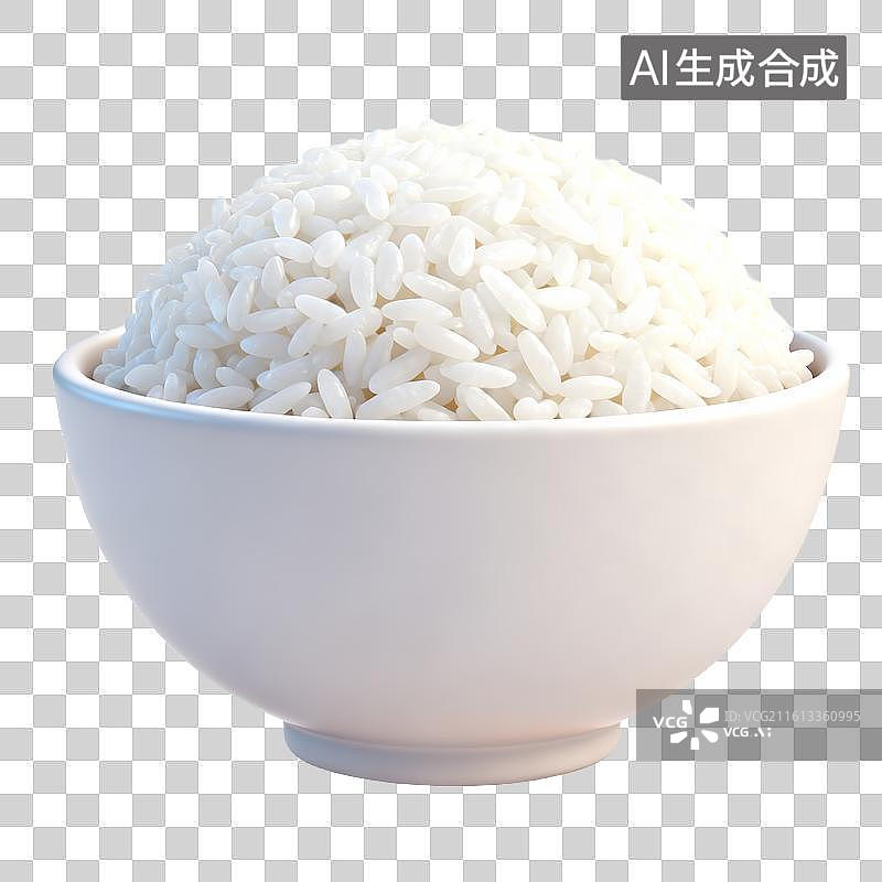 【AI数字艺术】白碗装着的熟白米饭图片素材