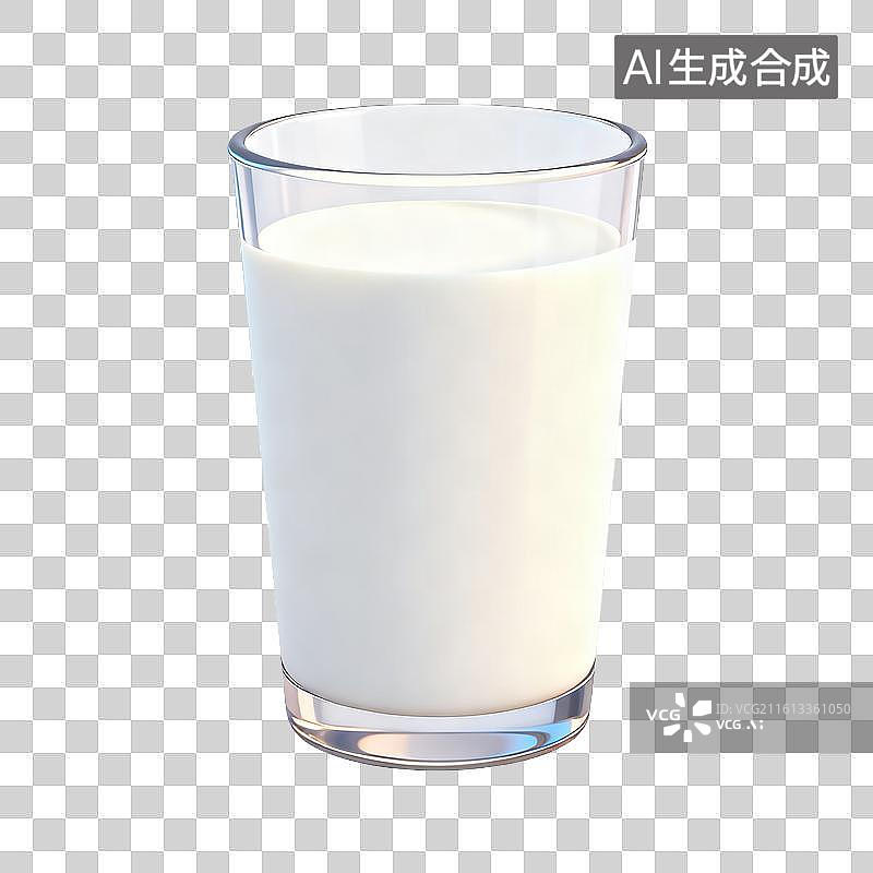 【AI数字艺术】一杯新鲜的白色牛奶图片素材