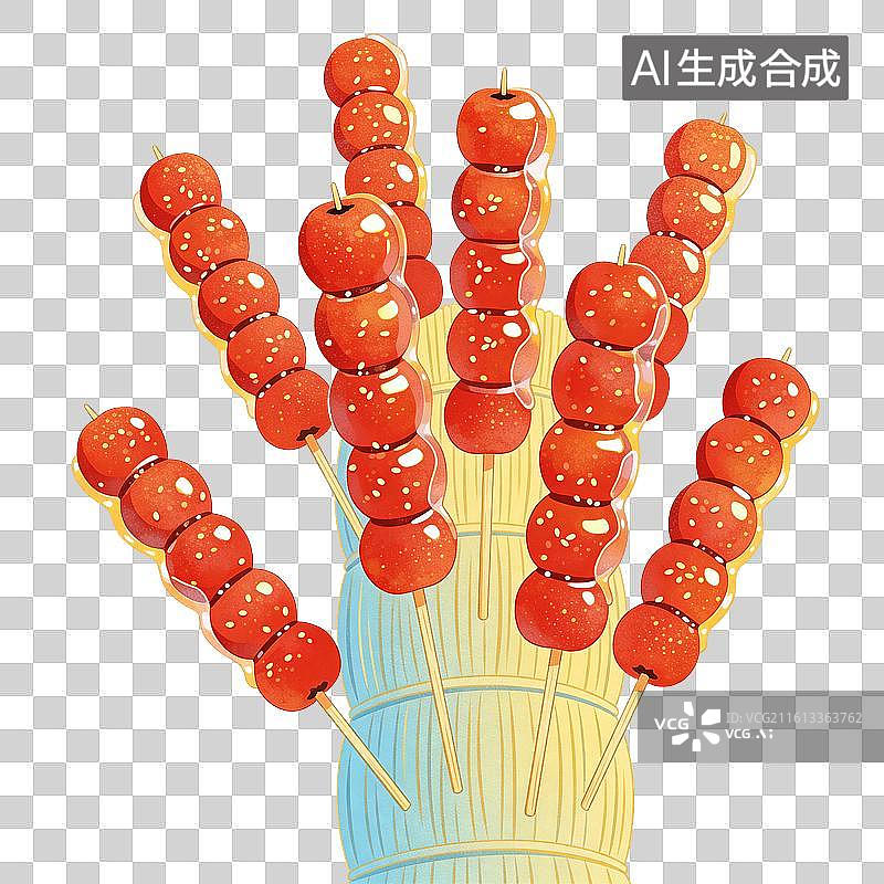【AI数字艺术】冰糖葫芦插画图片素材