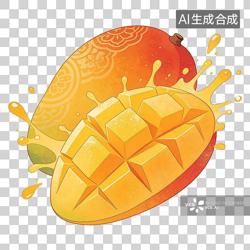 【AI数字艺术】芒果水果插画图片素材