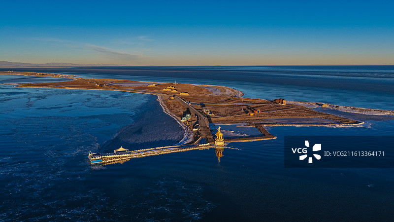 青海湖的冬天图片素材