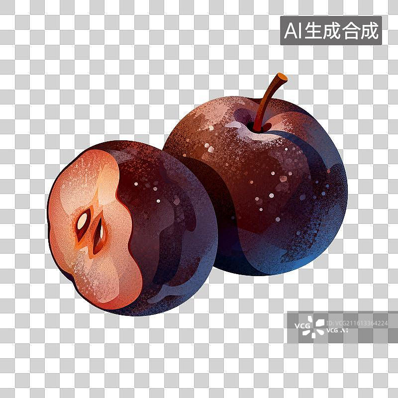 【AI数字艺术】东北冻梨水果插画图片素材