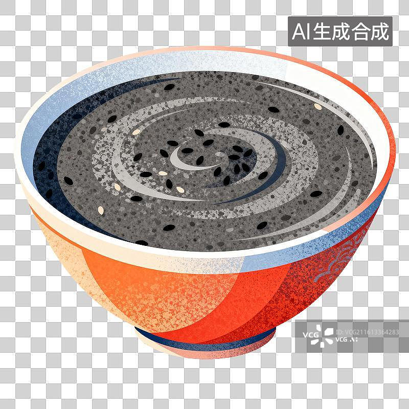 【AI数字艺术】芝麻糊美食插画图片素材