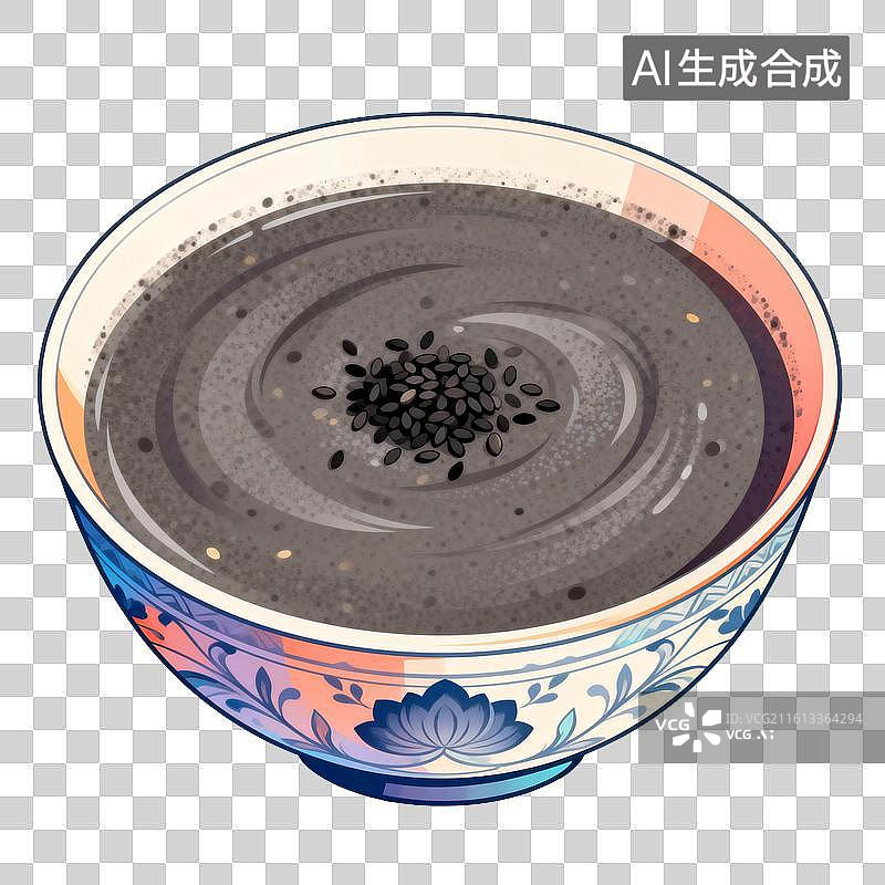 【AI数字艺术】芝麻糊美食插画图片素材