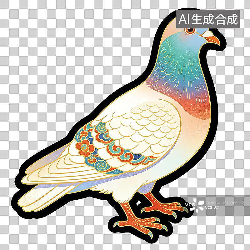 【AI数字艺术】鸽子插画图片素材