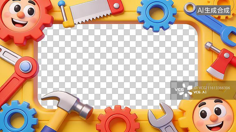 【AI数字艺术】卡通工具边框图片素材