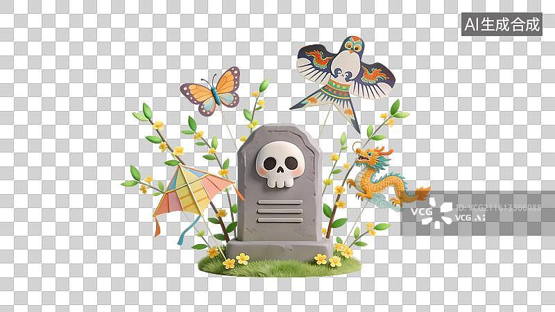 【AI数字艺术】灰色空白墓碑图片素材