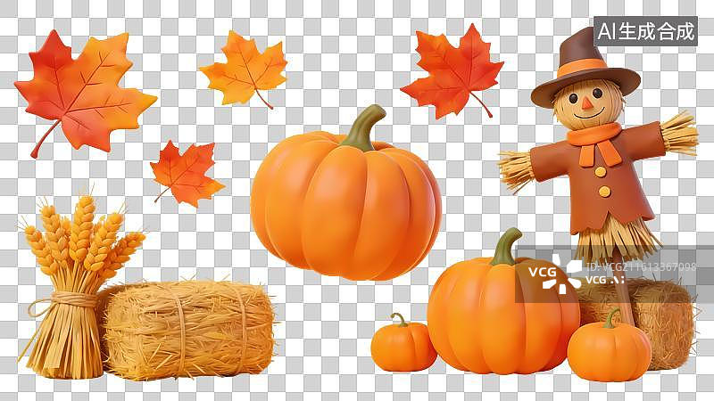 【AI数字艺术】卡通稻草人形象图片素材