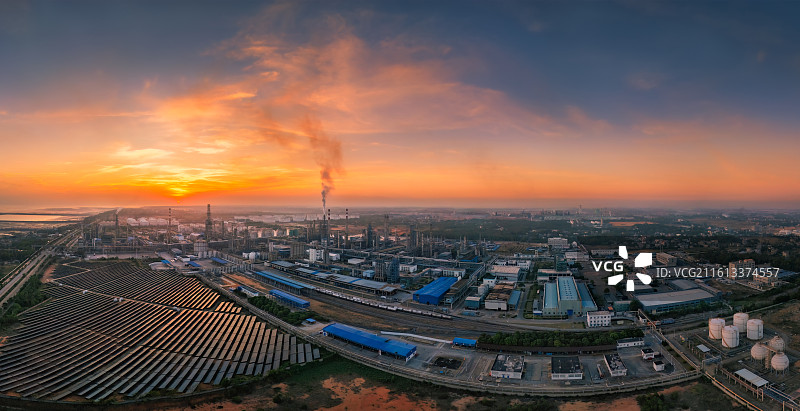 广西北海市铁山港区中石化冶炼厂风光图片素材
