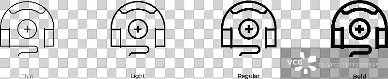 音乐疗法图标，细体、亮体、常规和粗体图片素材