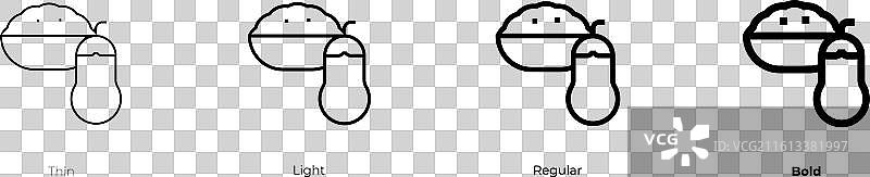 穆塔巴尔图标，细体、亮体、常规和粗体样式图片素材