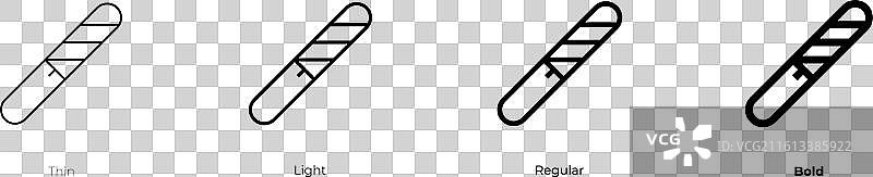 指甲锉图标，细体、浅色、常规和粗体样式图片素材